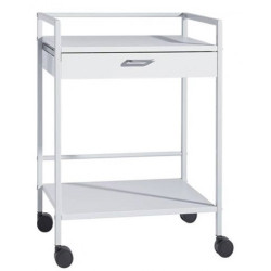 WHITE TROLLEY WITH ONE DRAWER